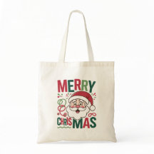 Merry Christmas Tote Bags for Holiday Chee