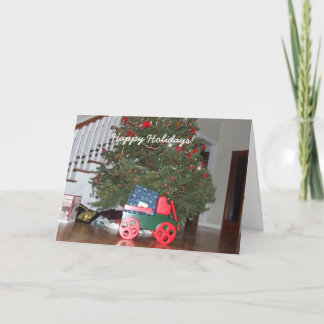 Merry Christmas Toy Wagon Card Feestdagen Kaart