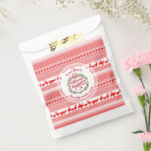 MERRY CHRISTMAS Traditional gepersonaliseerde Favo Bedankzakje (Gezegeld)