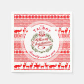 MERRY CHRISTMAS Traditional personalized P Napkin Servet (Voorkant)