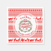 MERRY CHRISTMAS Traditional personalized P Napkin
