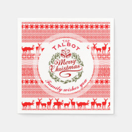 MERRY CHRISTMAS Traditional personalized P Napkin Servet
