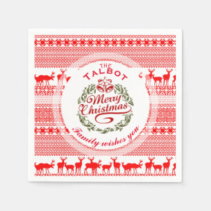 MERRY CHRISTMAS Traditional personalized P Napkin Servet