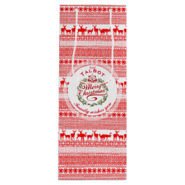 MERRY CHRISTMAS Traditioneel gepersonaliseerd wijn Cadeautas