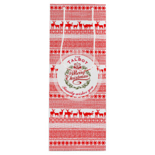 MERRY CHRISTMAS Traditioneel gepersonaliseerd wijn Wijn Cadeautas