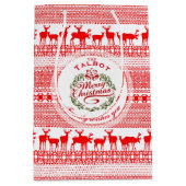 MERRY CHRISTMAS Traditionele gepersonaliseerde Gif Medium Cadeauzakje (Voorkant)