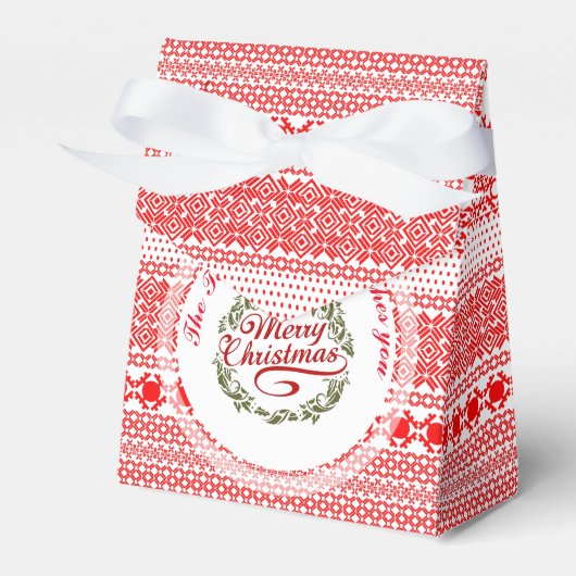 MERRY CHRISTMAS Traditionele naam Favor Box tent Bedankdoosjes (Voorkant Zijde)