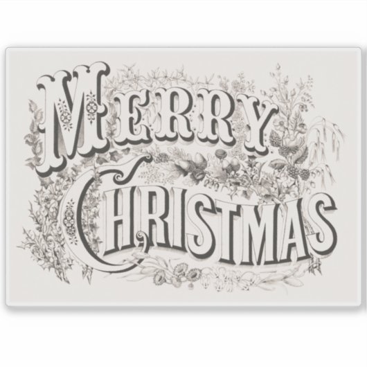  MERRY CHRISTMAS TRANSPARANT STICKER (Voorkant)