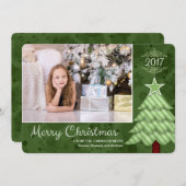 Merry Christmas Tree aangepaste foto / naam / datu Feestdagenkaart (Voorkant / Achterkant)