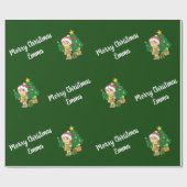 Merry Christmas Tree aangepaste naam gepersonalise Cadeaupapier (Vlak)