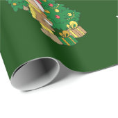 Merry Christmas Tree aangepaste naam gepersonalise Cadeaupapier (Rol Hoek)