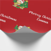 Merry Christmas Tree aangepaste naam gepersonalise Cadeaupapier (Hoek)