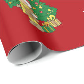 Merry Christmas Tree aangepaste naam gepersonalise Cadeaupapier (Rol Hoek)