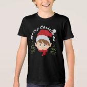 Merry Christmas tree and Santa hat  Tri-Blend Shirt (Voorkant)