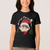 Merry Christmas tree and Santa hat  Tri-Blend Shirt (Voorkant)