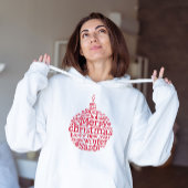Merry Christmas Tree Ball typografie ontwerp Rood Hoodie