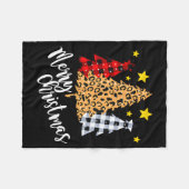 Merry Christmas Tree Buffalo Plaid Red Green Xmas  Fleece Deken (Voorkant (Horizontaal))