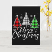 Merry Christmas Tree Buffalo Plaid Red White Green Kaart (Gele Bloem)