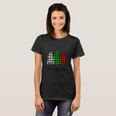 Merry Christmas Tree Buffalo Plaid Red White Green T-shirt (Voorkant volledig)