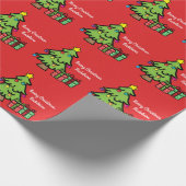 Merry Christmas Tree Cadeaus Ornament Cadeaupapier (Hoek)