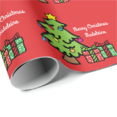 Merry Christmas Tree Cadeaus Ornament Cadeaupapier (Rol Hoek)