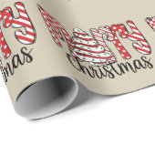 Merry Christmas Tree Cake Xmas Festive Holiday  Cadeaupapier (Rol Hoek)