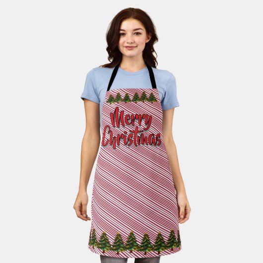Merry Christmas Tree Candy Cane Fun Holiday Schort (Gedragen)