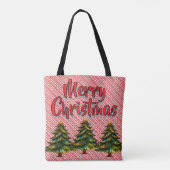 Merry Christmas Tree Candy Cane Fun Holiday Tote Bag (Achterkant)