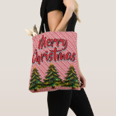 Merry Christmas Tree Candy Cane Fun Holiday Tote Bag (Dichtbij)