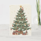 Merry Christmas Tree Card Gifts Under the Tree Kaart (Voorkant)