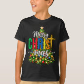 Merry Christmas Tree Christian Xmas  T-shirt (Voorkant)