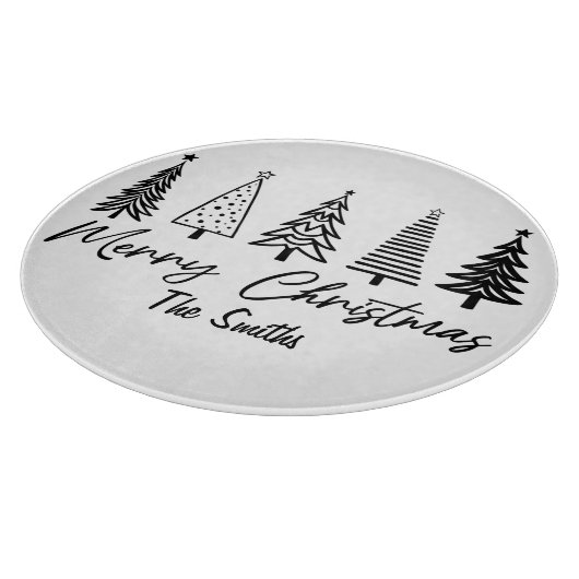 Merry Christmas Tree  Circle Snijplank (Hoek)