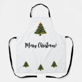 Merry Christmas Tree Cooking Baking Holiday Schort (Voorkant)