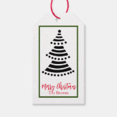 MERRY CHRISTMAS TREE CUSTOM NAME GIFT LABELS CADEAULABEL (Voorkant)