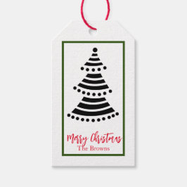 MERRY CHRISTMAS TREE CUSTOM NAME GIFT LABELS CADEAULABEL
