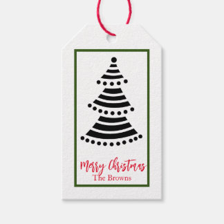 MERRY CHRISTMAS TREE CUSTOM NAME GIFT LABELS CADEAULABEL