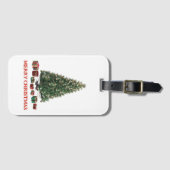 Merry Christmas. Tree (design 1) with gifts Bagagelabel (Voorkant (horizontaal))