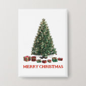 Merry Christmas. Tree (design 1) with gifts Button (Voorkant)