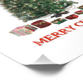 Merry Christmas. Tree (design 1) with gifts Foto Afdruk (Hoek)