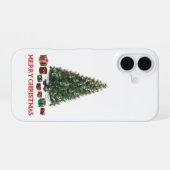 Merry Christmas. Tree (design 1) with gifts iPhone 16 Hoesje (Achterkant horizontaal)
