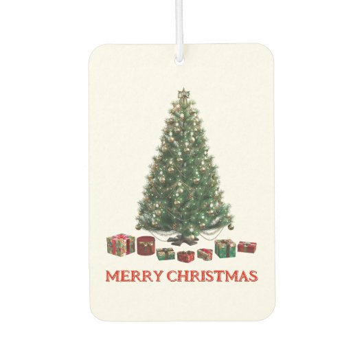 Merry Christmas. Tree (design 1) with gifts Luchtverfrisser (Voorkant)