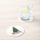 Merry Christmas. Tree (design 1) with gifts Ronde Kartonnen Onderzetter (Insitu)