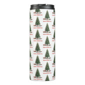 Merry Christmas. Tree (design 1) with gifts Thermosbeker (Achterkant)