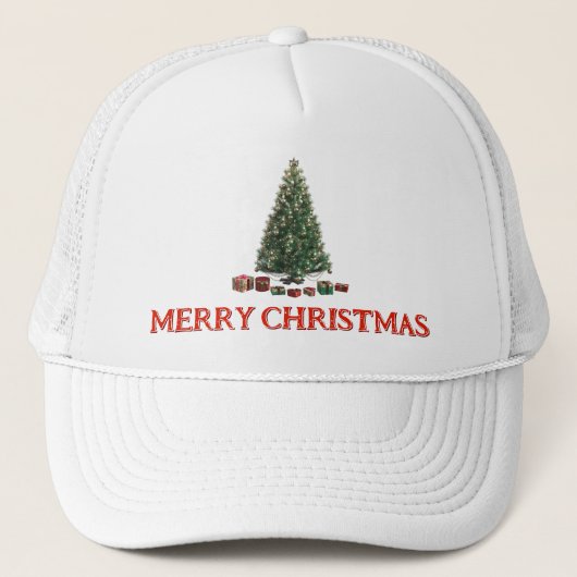 Merry Christmas. Tree (design 1) with gifts Trucker Pet (Voorkant)