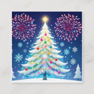 Merry Christmas Tree Festive Wall Art – Seasonal D Vierkante Visitekaartje