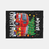 Merry Christmas Tree Firetruck Pajama Firefighter Fleece Deken (Voorkant (Horizontaal))