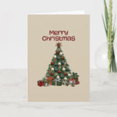 Merry Christmas Tree Folded Greeting Card Kaart (Voorkant)