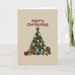 Merry Christmas Tree Folded Greeting Card Kaart