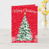 Merry Christmas Tree Folded Greeting Card Kaart (Gele Bloem)