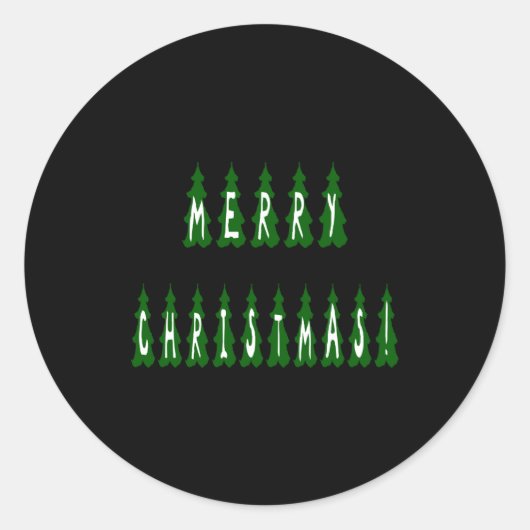Merry Christmas Tree Font Girls And Boys Ronde Sticker (Voorkant)